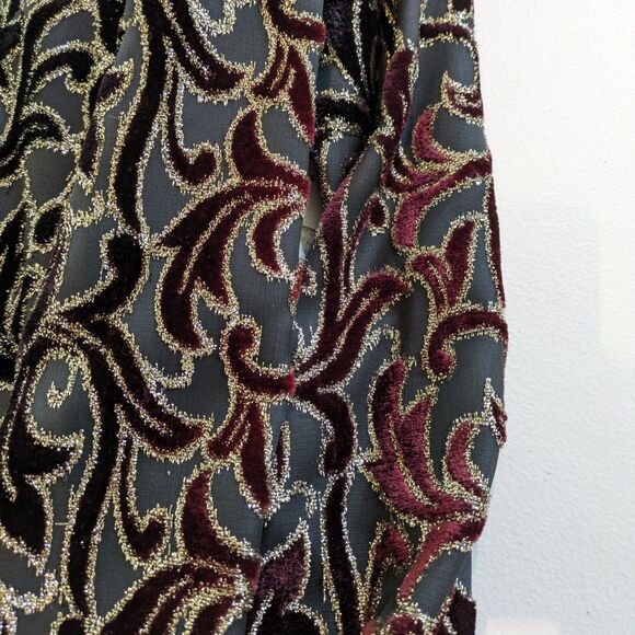 VTG Karen Lawrence Sz 10 Gold Black Brocade Velvet Jacket with Long Black Dress - Picture 4 of 16